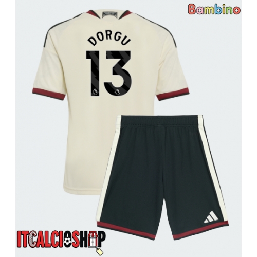 Manchester United Patrick Dorgu #13 Terza Maglia Bambino 2026-27 Manica Corta (+ Pantaloni corti)